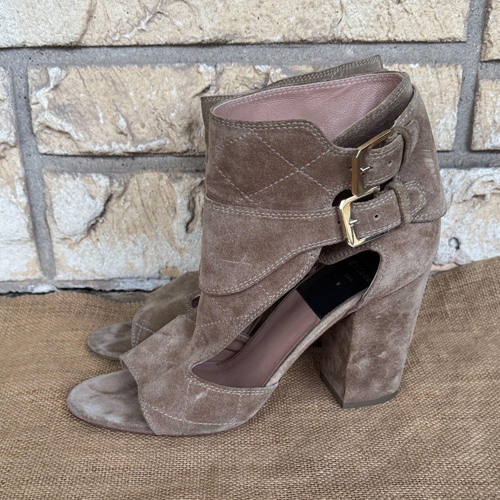 Laurence Dacade Suede Sandals Rush Cutout Heel Block Size 41 - Picture 11 of 12